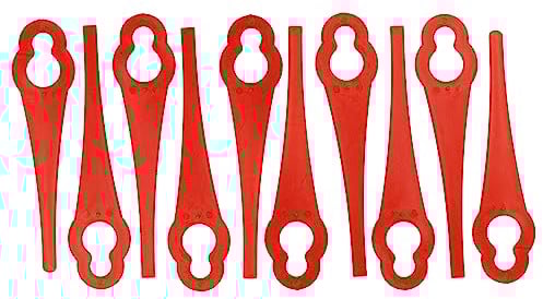 vhbw 10x Ersatz-Messer kompatibel mit Florabest FRT A20 A1, FRT 20 A1 Rasentrimmer - Ersatzklinge Rot, Nylon/Kunststoff