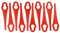 vhbw 10x Ersatz-Messer kompatibel mit Florabest FRT A20 A1, FRT 20 A1 Rasentrimmer - Ersatzklinge Rot, Nylon/Kunststoff