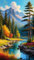 ARTGOTO Diamond Painting Eckige Steine Groß XXL Bilder Erwachsene,40x70cm Landschaft Berge Wald B,5D Diamant Painting Set Viereckige Quadratische Steine mit Zubehör Für Wohnzimmer Dekoration