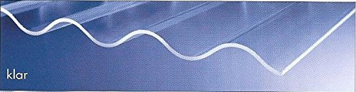 Acryl Lichtplatten Wellplatten Profil 76/18 Sinus (Welle) - Plattenstärke 3 mm - glatt - glasklar - Lichtdurchlässigkeit >90% - Plattenbreite: 1045 mm - Deckbreite: 980 mm - 29,90 Euro/m² (2500)