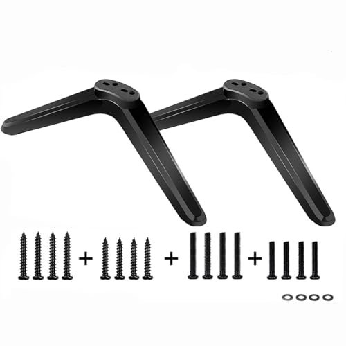 Soporte de TV Universal Negro de Lepidi, Montaje en Mesa, Compatible con TV de 32 a 55 Pulgadas, Incluye Tornillos y Almohadillas Antideslizantes