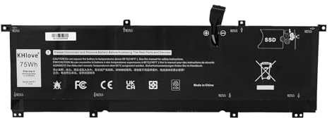 KHlove Batería para portátil Dell XPS 15 9575 P73F001 15-9575-D1605TS 15-9575-D1805TS 15-9575-D1805TS D2605TS D2601TS D2801TS Precision 5530 serie 2 en 1 (11,4 V, 75 Wh, 8N0T7) Notebook 08N0 T7 8NOT7