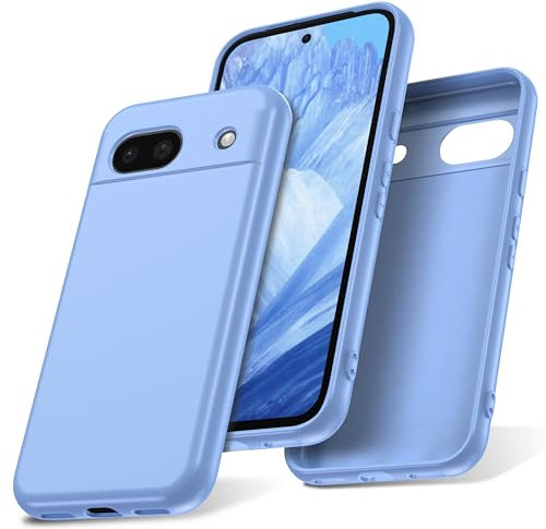 Watana Coque pour Google Pixel 8A Case en Silicone, Etui de Protection Antichoc Cover Etui Housse Silicone Ultra Mince pour Pixel 8A, Bleu Clair
