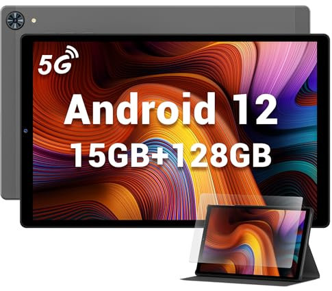 MIXLURE Tablet 14 Zoll Android 14, 36 GB RAM + 256 GB ROM, 2000 x 1200 incell FHD/11580 mAh y 12 W/Widevine L3/Face ID/5G WiFi/SIM Support/BT 5.0/GMS/TÜV/Tablet mit Hülle und Eingabestift, Grau