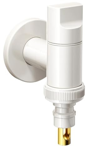 CNYUON Wasserhahn Eckventil Weißer Eckventil-Wasserhahn, Eckventil, Wasserstopp, Waschmaschine, Gartenhahn, Multifunktions-Wasserhahn Für Badezimmer, Küche