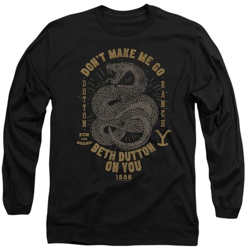 Yellowstone Beth Dutton Mens Long Sleeve T Shirt, Black, Large