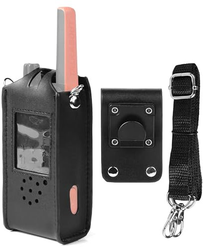 NEWASHAN Transporttasche aus Polyurethan, kompatibel mit Motorola Radio Talkabout T82 Extreme, Halterung für Walkie-Talkie, Tasche mit Gurt, D-Ring, Gürtelschnalle, Clipser, Schwarz , Einfach