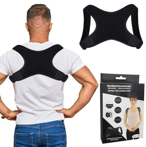 Jarcynious Rücken Geradehalter, Haltungskorrektur Rücken Herren Damen, Verstellbare Größen, Posture Corrector Men, Haltungstrainer, Schultergurt, Rückengurt, für Schulter Nacken Rückenstütze, Schwarz