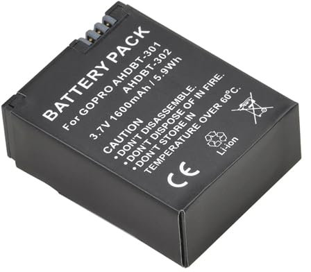 HTHOME Batterie 1600 mAh AHDBT-301 302 + Chargeur USB LED Les caméras Compatible avec GoPro Hero 3 et GoPro Hero 3 Black Edition White Silver Edition HD(1 Battery)