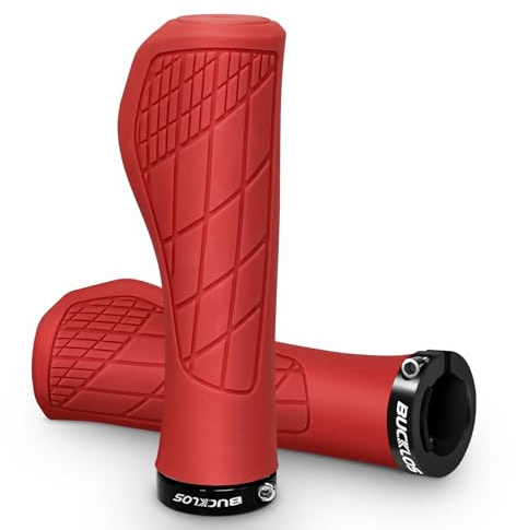 AEYINO Bike Handlebar Grips - Ergonomic Mountain Bike Grips With Single Lock-on, Comfortable Rubber Anti-Slip Handle Grips, Bicycle Handle Bar for 22.2mm MTB, BMX, Scooter Grips, City,Trekking,Cruiser