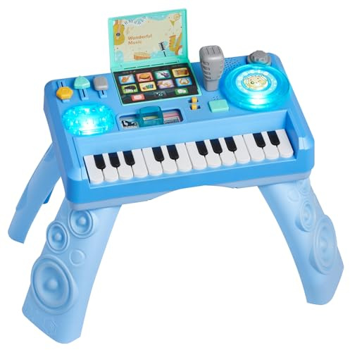 VEVOR Mesa de Aprendizaje para Niños Más de 6 Meses, Mesa de Actividades de Aprendizaje con Temática Espacial, Proyector de Estrellas con Luz Suave y Más de 133 Fuentes de Sonido, Pilas No Incluidas