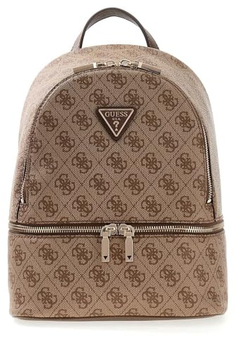 GUESS Rucksack Follie Travel Small Backpack Latte Logo beige