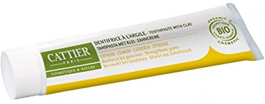 Cattier- BIO Dentifrice reminéralisant à l'argile, à l'huile essentielle de citron, renforce les gencives, 75 ml