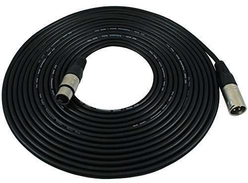 zerkar Audio Foot Patch Male to XLR Female Black Microphone Cables - 20' Balanced Mic Snake Cord - Single (AXLR200)A