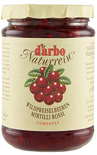D'arbo Salsa di mirtilli rossi selvatici, barattolo da 400 g