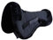 Engel Reitsport | SAKIS2-S-SCH-SCH | Sattelkissen mit echtem Merino Lammfell | mit Fellrand vorne und hinten | Steppstoff schwarz Fell schwarz Grösse S