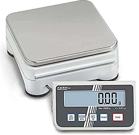 KERN Optics Hochauflösende Präzisionswaage mit Abnehmbarem Display für Maximale Flexibilität, 2500 g Wägekapazität, 0.01 g Ablesbarkeit, 165 mm Breite, 280 mm Länge, 75 mm Höhe