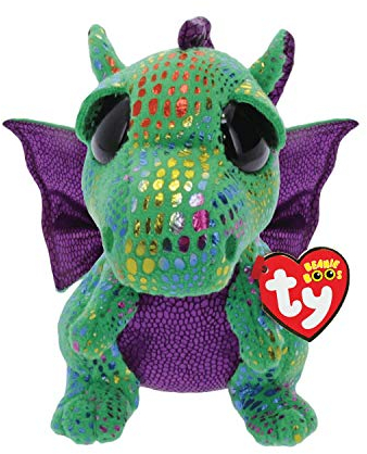 Carletto Ty 36186 Ty 36186-Cinder-Drache mit Glitzeraugen und glitzerndem Körper, Beanie Boo's, 15 cm, grün