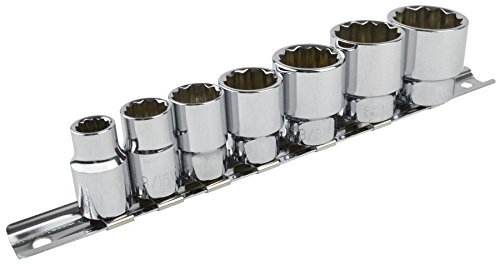 Whitworth/BSF/BSW entraînement 3/8 douilles peu profond 7pc 1/8-1/2 hex LSR29 bi