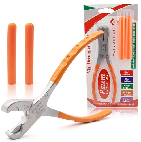 Cynamed Twin Action Decapper Pliers - Perfect for Decapping 13mm and 20mm Crimped Vials and Bottles