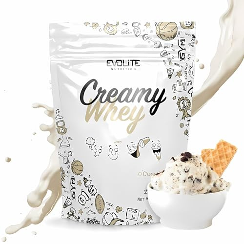 Evolite Whey Protein Pulver 700 g mit Buttermilch, O'cream Wafer | Molke Protein Powder Whey, 21 g Protein pro Portion, 23 Portionen, Molkenprotein-Konzentrat, Muskelaufbau und erhalt