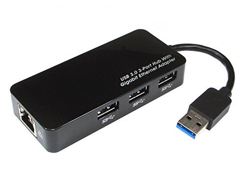 Adaptador USB 3.0 tipo A macho a RJ45 hembra Cat6 Gigabit Ethernet con concentrador de 3 puertos