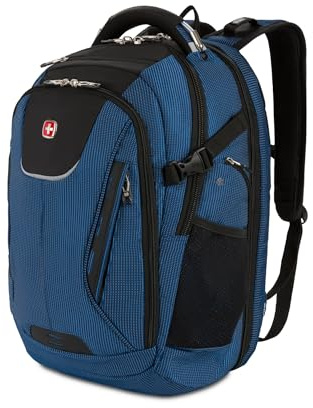 SwissGear 5358 USB ScanSmart Laptop Backpack. Abrasion-Resistant & Travel-Friendly Laptop Backpack (18, Blue/Black).