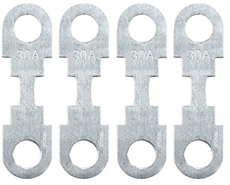 uxcell 4pcs 30A Flat Fuse Strip Metal Silver Tone for Car Automotive DC 32V 42x12mm
