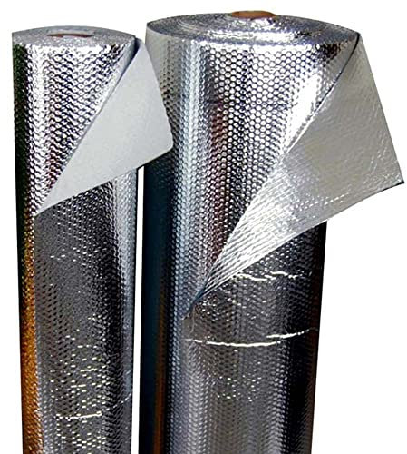 Isolation thermique réfléchissante 100 % aluminium et bulles - Rouleau de 18 m² (15m x 1,20m) - Pour chaleur et froid : maisons, caravanes, radiateurs, greniers, débarras,