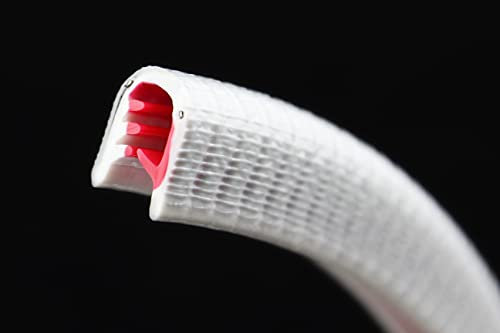 SMI-Kantenschutzprofil KS3-6W für 3-6mm PVC mit Stahleinlage Weiß selbstklemmend ohne Kleber - Kantenschutz, Kederprofil, Kantenprofil, Kantenschutzleiste für Autotüren, Bleche (10 m, Weiß)