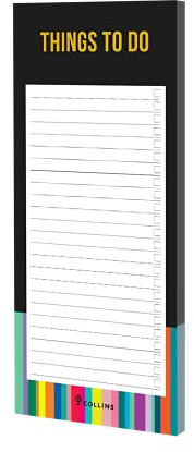 Collins Edge Rainbow Magnetischer Notizblock, To-Do-Liste – Schlanke, magnetische To-Do-Liste für Kühlschrank, Einkaufsliste, Notizblock und Tagesplaner-Block – niedliche Notizblöcke für Damen und
