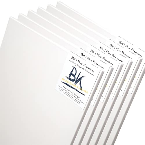 6 B.K. Basic LEINWÄNDE AUF KEILRAHMEN 80x100 cm | Premium Malgrund, malfertig, 100% Baumwolle | Leinwände auf Keilrahmen