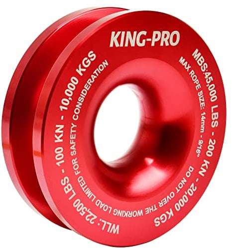 King-PRO Snatch Recovery Ring, 45000 lbs Winch Snatch Block Pulley Towing Ring, for ATV UTV SUV Truck Off-Road Vehicle Towing Soft Shackle Recovery(Red)