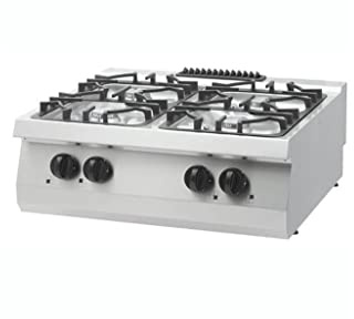 Maxima Gastro Heavy Duty Kochfeld - 4 Brenner - Doppeleinheit - 70 cm Tief - 27 kW - Gas