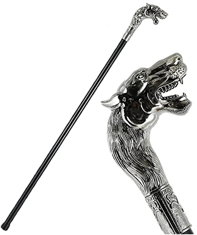 Wolf Walking Stick - Herren Vintage Walking Cane - Metall Wolf Kopf Elegant Gentleman Walking Sticks Cosplay Stöcke für Männer und Frauen
