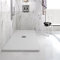 Yellowshop - Piatto doccia rettangolare in marmoresina h 2,5 cm HEAVY Bianco con sifone, piletta e copripiletta inox (cm 70x100)