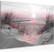Runa Art Bild Strand Sonnenuntergang Modern Wandbilder Schlafzimmer Wohnzimmer 1 Teilig - Made In Germany - Meer Natur Rosa Grau Flur 041715b
