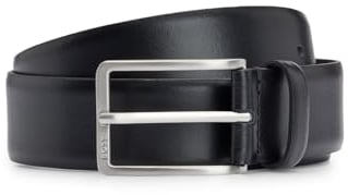 BOSS Herren Erman-L Sz35 In Italien gefertigter Ledergürtel mit Logo-Gravur auf der Schließe Schwarz001 95