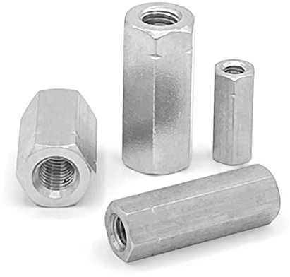 NOLDAR | Tuerca larga hexagonal en acero inoxidable A2. M12 x 40 mm. (10 uds)