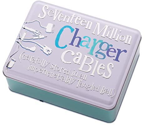 Widdle Gifts The Bright Side Storage Tin Fun Gift - Charger Cables 0320