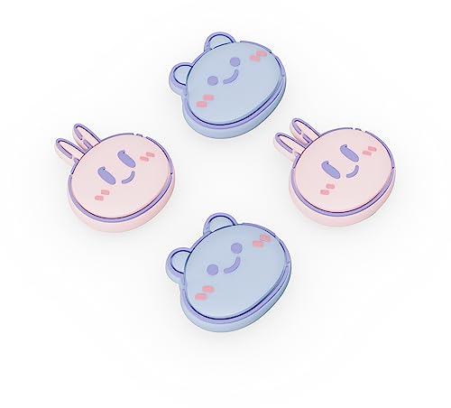 Playvital Kappen für Nintendo Switch, Thumbstick-Kappen für Switch Lite, Analoge Abdeckung für OLED Joycon Daumengriffkappen für Switch/Lite/OLED(Kawaii Bär und Häschen)