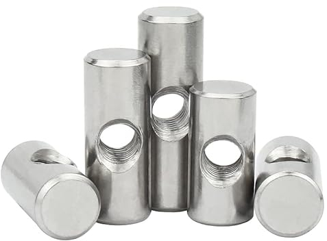 304 Edelstahl-Kreuzloch-Zylindermutter M4 M5 M6 Bolzen Zylinderstiftdübel Holzmöbel eingebettete Verriegelungs-Langmutter 2/3/4 Stück (Size : OD10 M6x28(3PCS))