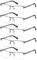 EYECEDAR 5-Pack Reading Glasses Men Metal Half Frame Spring Hinges Gunmetal Rectangular Style Eyeglasses Readers 1.50