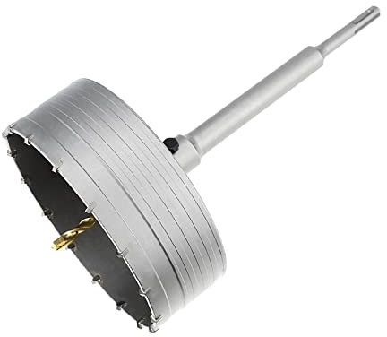 Concrete Hole Saw Wall Drill Bit - SDS Plus - Ø125mm Core bit for Hammer Drill Hole Cutter for Concrete, Masonry, Cement, Silicate Brick (125mm+220mm SDS Plus Adapter)