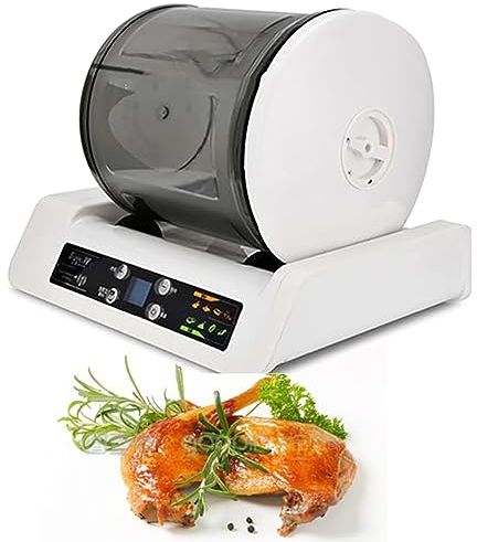 ALSUP Tischmodell Fleisch Mariniermaschine Vakuum Schweinefleisch/Rindfleisch mariniert kleine Fleisch Vakuum Tumbler für Küche BBQ Fleisch Tumbler Marinator, 33x25x24cm