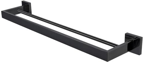 Porte Serviettes de Salle de Bain- Montage Mural, Installation à Vis-Porte-Serviettes, Inoxydable SUS304 Porte Serviett, adapté à la Salle de Bain, à la Cuisine (Noir, 40CM)