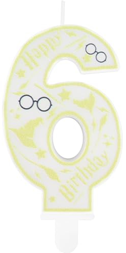 Yiran Harry Birthday Candles,Magical Wizard Candle Number 6 Candle,Potter Cake Toppers Candle Decorations for Boys Kids Birthday Magical Wizard Theme Birthday Party Supplies