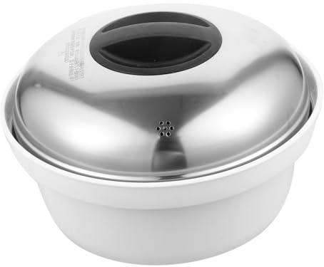 KICHOUSE Vaporiera Per Microonde in Plastica e Acciaio Resistente Contenitore Con Coperchio Per Cuocere a Vapore Verdure, Ravioli e Cereali Accessori Da Cucina Multiuso