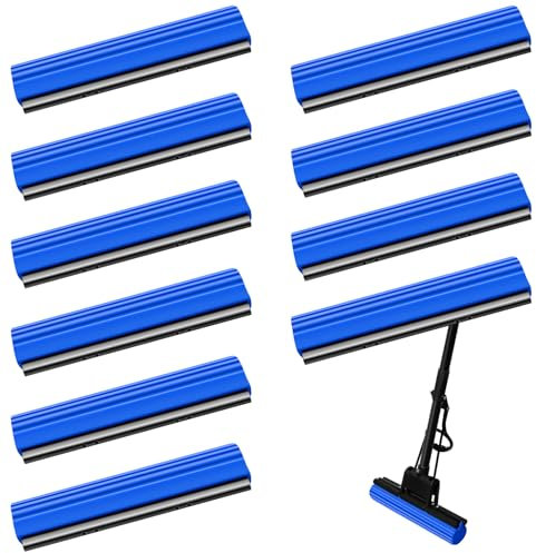 Willinglong 10 Pcs Roller Mop Refill Bulk Absorbent Roller Mop Head PVA Sponge Mop Head Replacement Sponge Mop Refill for Home Bathroom Business Garage Kitchen Cleaning