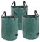 Gartenabfallsack 120L Grün Faltbar 3er Set - Gartensäcke aus robustem Polypropylen, Einfach zu verstauende Laubsäcke, Ideal für Laub & Grünschnitt, mit Verpackungshülle und Griff, 60x50 cm